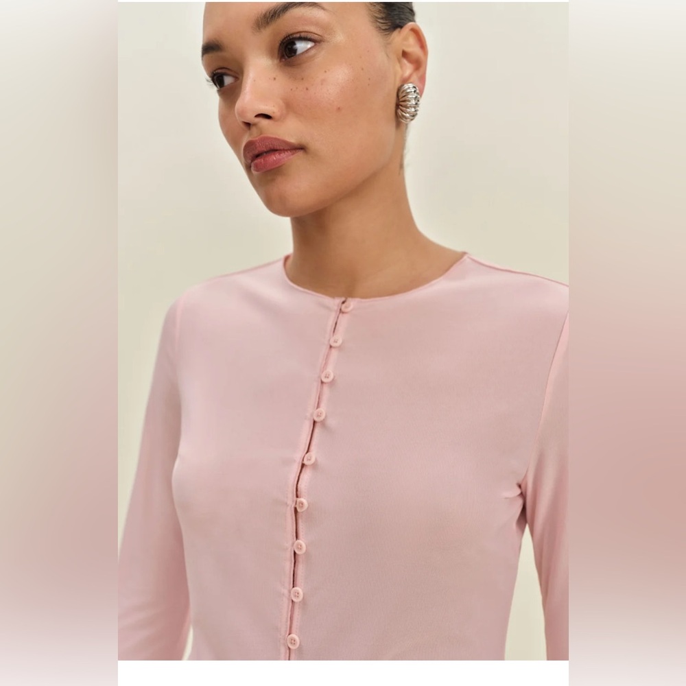 Reformation Val Knit Cardigan Pink - Size M
